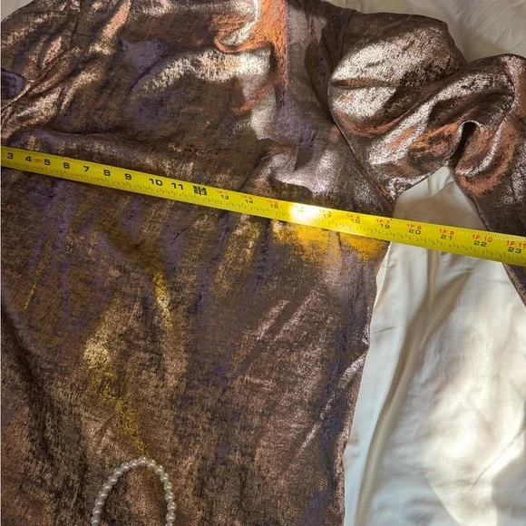 Metallic Brown/copper Long Sleeve Top - Picture 5 of 6